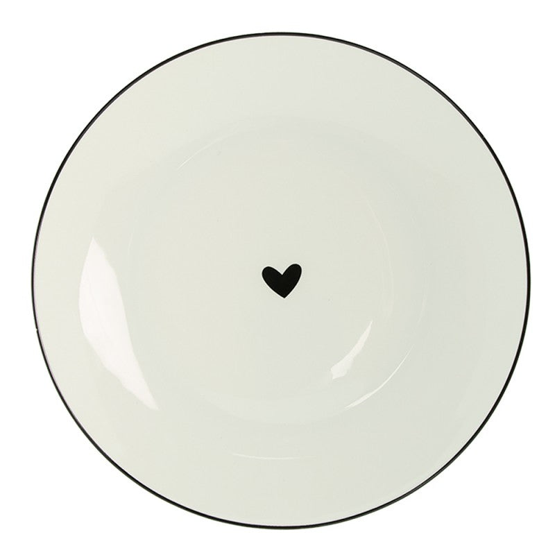 Frühstücksteller weiß mit Herz Ø20 cm