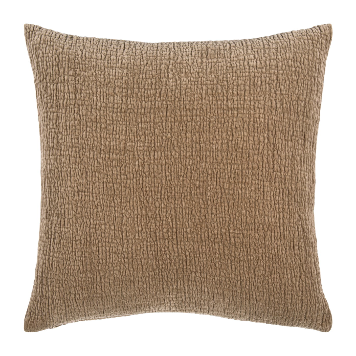 Kissenbezug mit leichter Textur in der Farbe Taupe