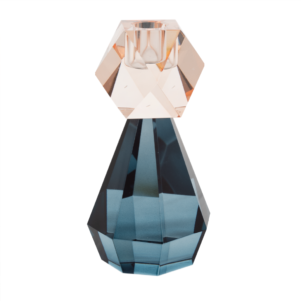 Kerzenhalter "Kristalltraum" Blau Rosé