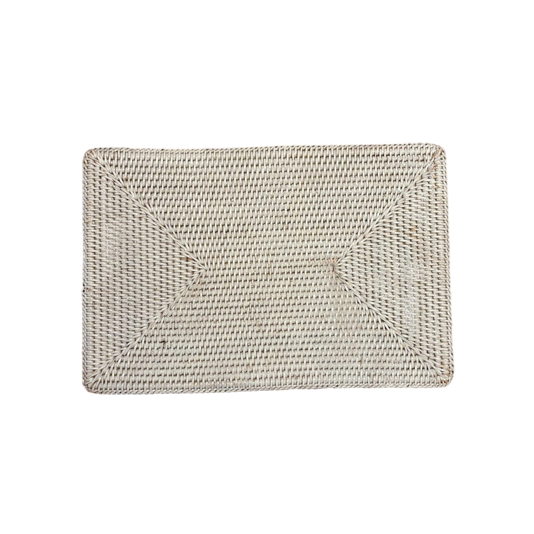 Tischset Rattan Weiß