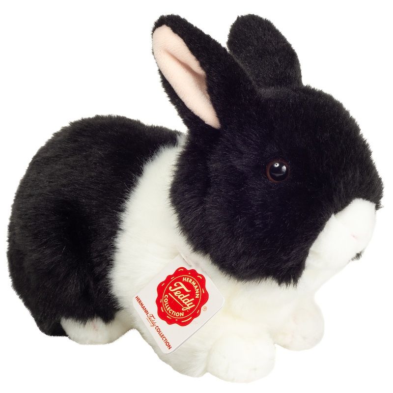 Kuscheltier Hase Schwarz Weiß