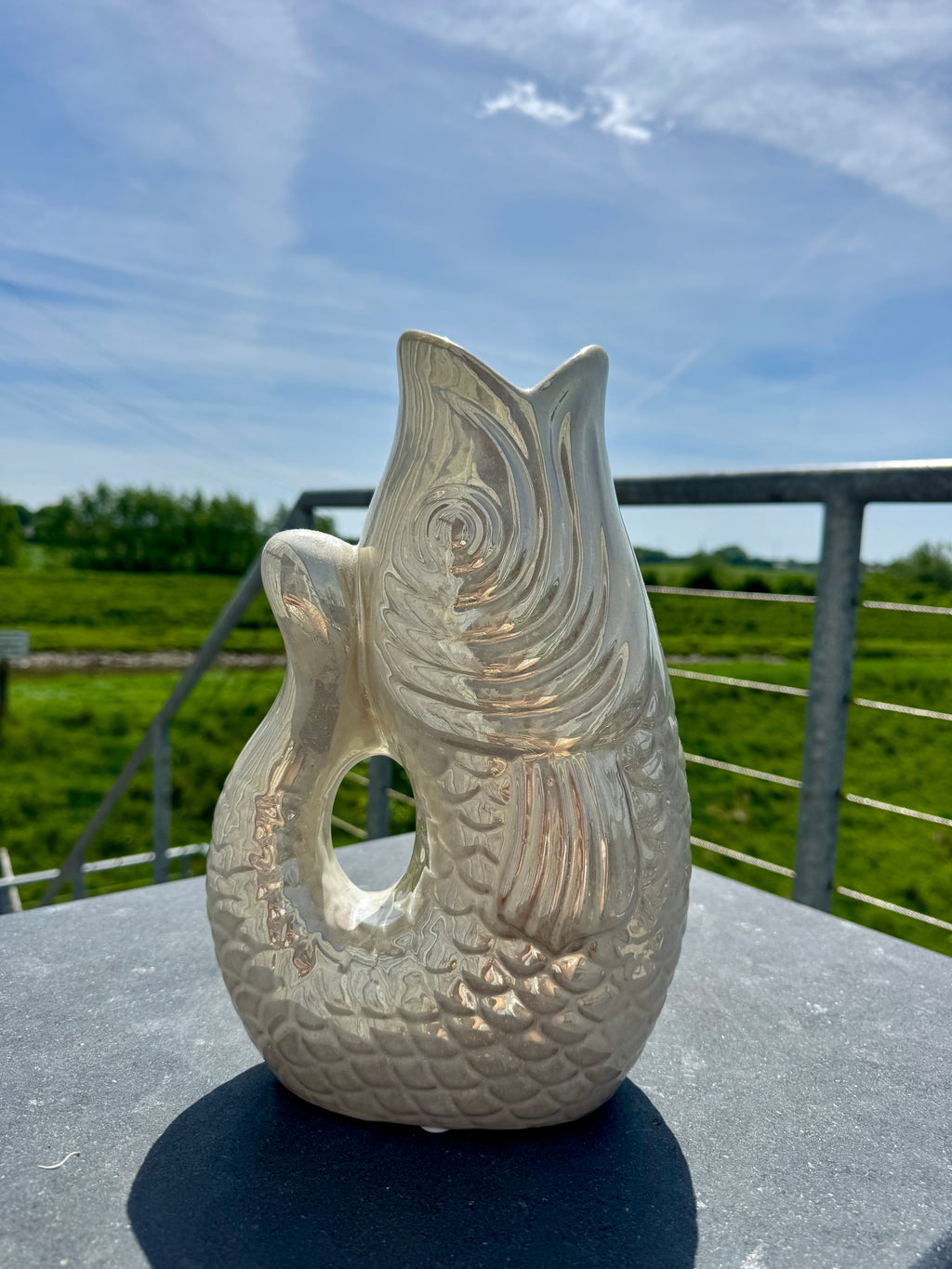 Vase Fischoptik im Schimmer Look
