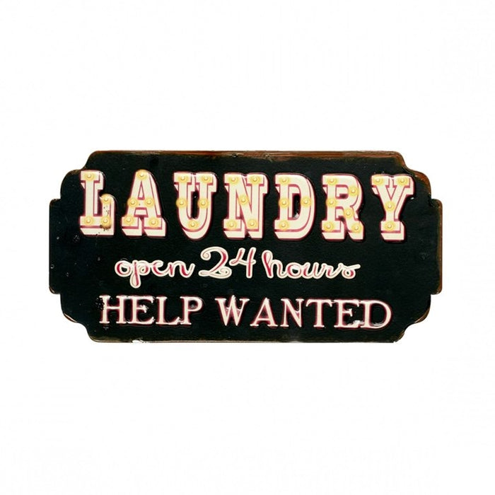 Schild - Laundry open 24 hours