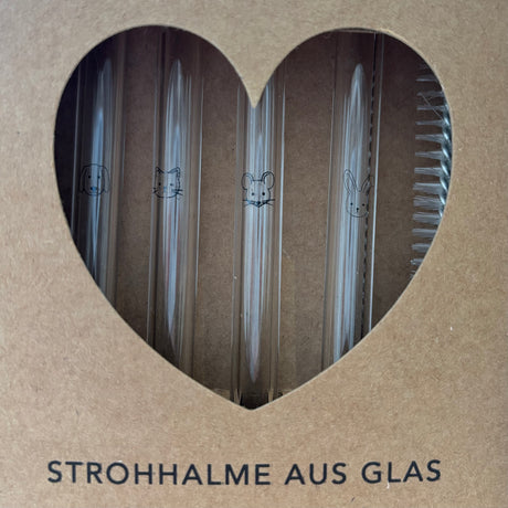 Strohhalme aus Glas mit Tiermotiv