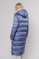 Micki reversible coat with hood Blau/Beige